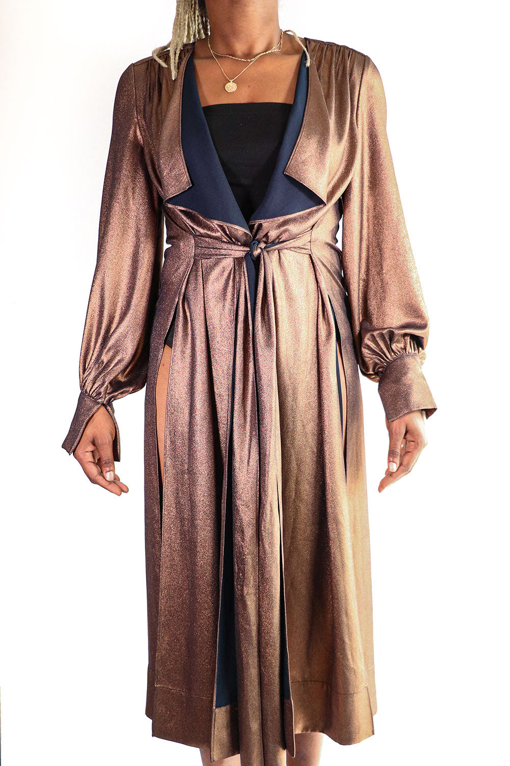 BCBGMAXAZRIA - Bronze Wrap Dress - S ...